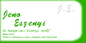 jeno eszenyi business card